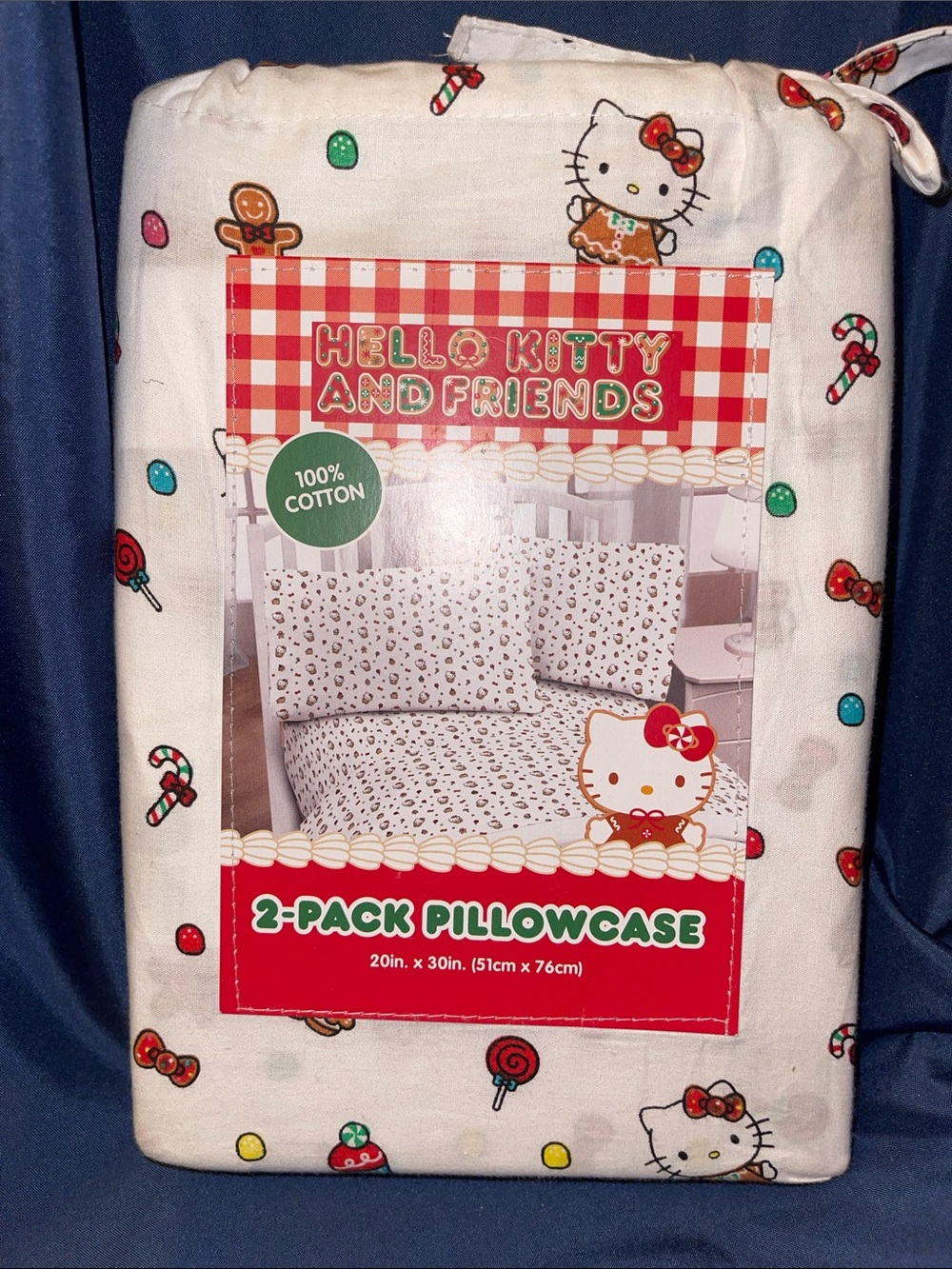 Hello Kitty White Pillowcase Set with Christmas Red Accents - 2 Pack